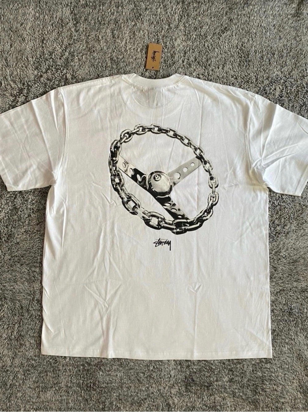 Men’s Stüssy Chainlink T-Shirt, Size XL, White, NWT